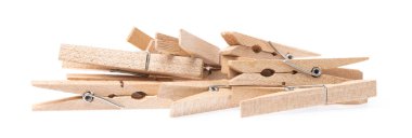 Clip Wooden clothespin isolated on white background clipart
