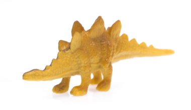 Oyuncak plastik Kentrosaurus beyaz arkaplanda izole edildi.