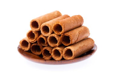 Beyaz arkaplanda izole edilmiş tabakta tootsie.