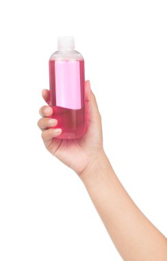 Beyaz arka planda izole edilmiş plastik şişe.
