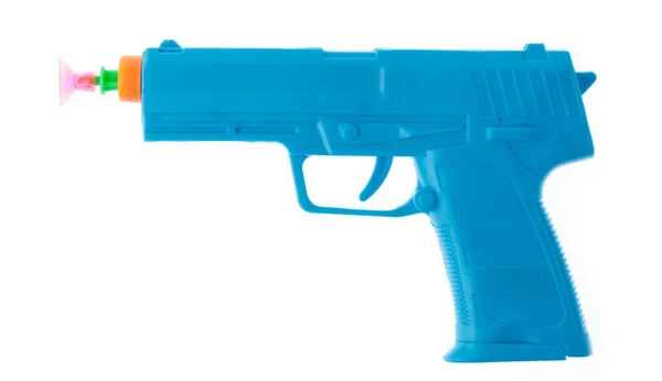 Pistola Juguete Hecha Plástico Aislado Sobre Fondo Blanco — Foto de Stock
