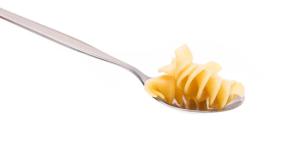 Lepel Pasta Geïsoleerd Witte Achtergrond — Stockfoto