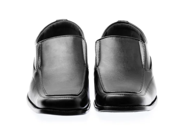 Beyaz Arka Plan Üzerinde Yarı Resmi Erkekler Siyah Deri Ayakkabı — Stok fotoğraf