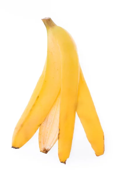 Bananskal Isolerad Vit Bakgrund — Stockfoto