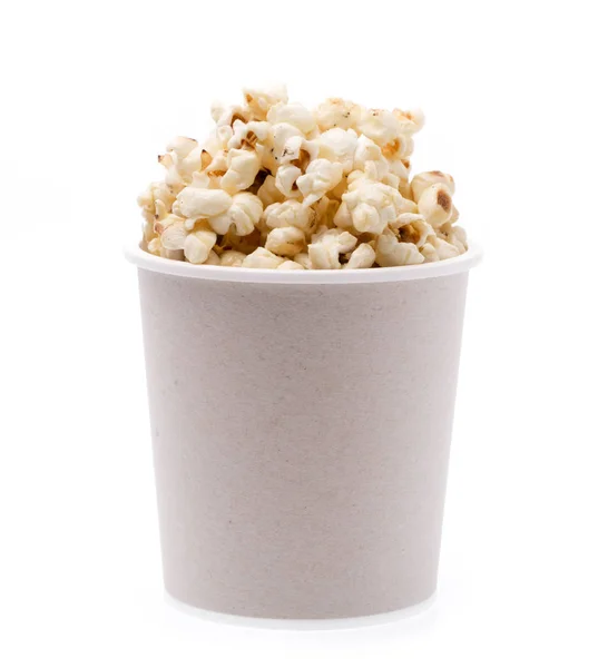 Popcorn Kopp Isolerad Vit Bakgrund — Stockfoto