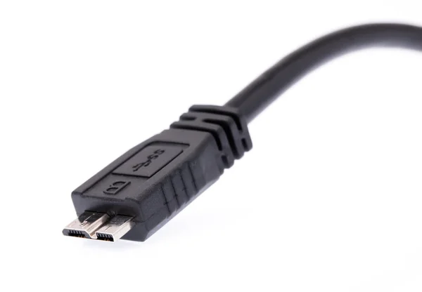 Usb Usb3 Csatlakozó Elszigetelt Fehér Alapon — Stock Fotó