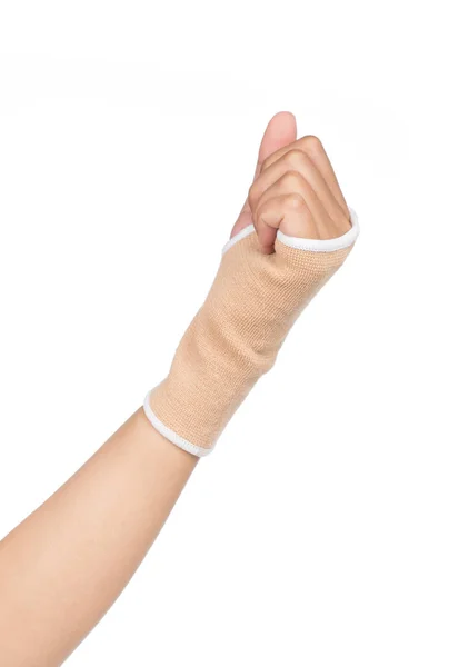 Medicin Bandage Mänsklig Hand Isolerade Med Urklippsbana — Stockfoto