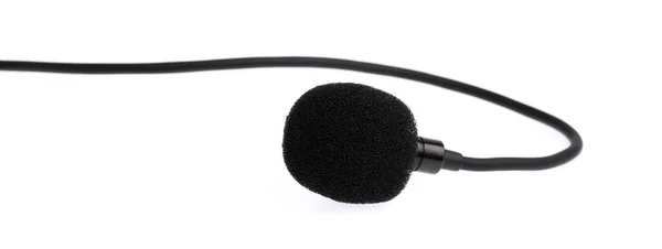 Mikrofonrevers Oder Lavalier Isoliert Auf Weißem Hintergrund — Stockfoto