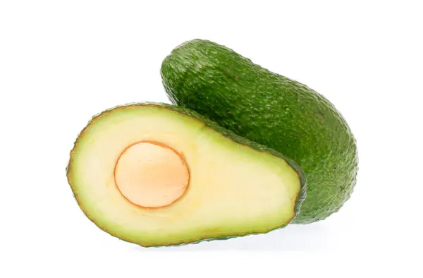 Gesneden Van Avocado Geïsoleerd Witte Achtergrond — Stockfoto