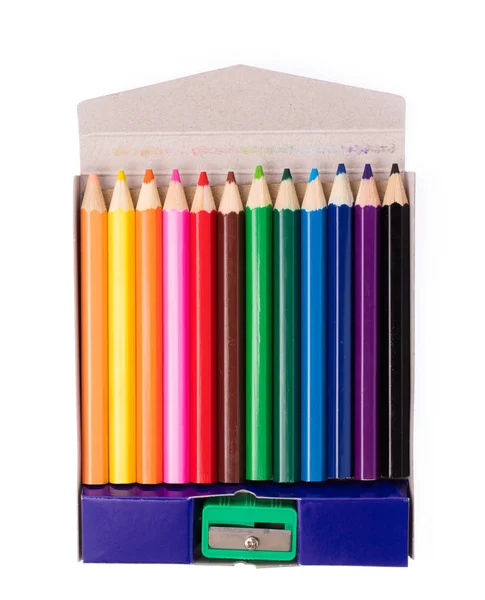 Crayons Couleur Isolés Sur Fond Blanc — Photo