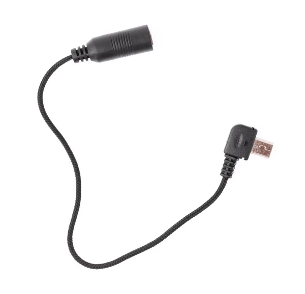 Audio Jack Till Delad Mikrofon Och Hörlurar Uttag Omvandlare Kabel — Stockfoto