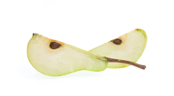 白を基調とした緑の梨のスライス — ストック写真