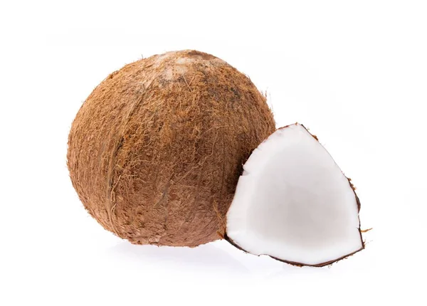 Copra Frutas Coco Orgânico Marrom Velho Quebrado Pedaços Empilhado Fundo — Fotografia de Stock