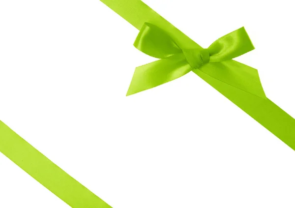 Green Bow Isolated White Background — Stock Photo, Image