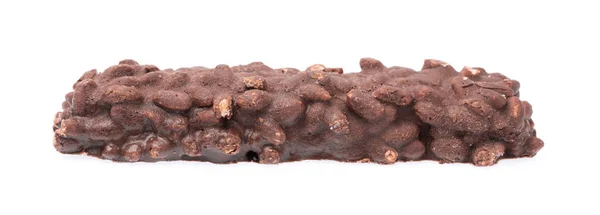 Barre Céréales Chocolat Isolée Sur Fond Blanc — Photo