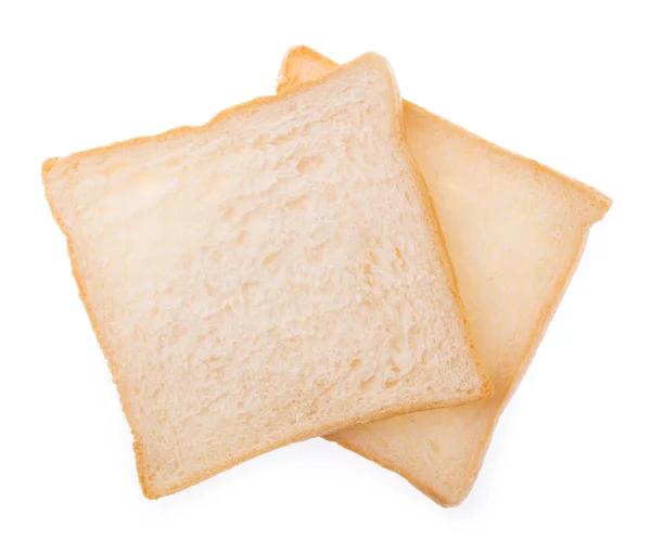 Kawałek Chleba Izolowany Białym Tle — Zdjęcie stockowe