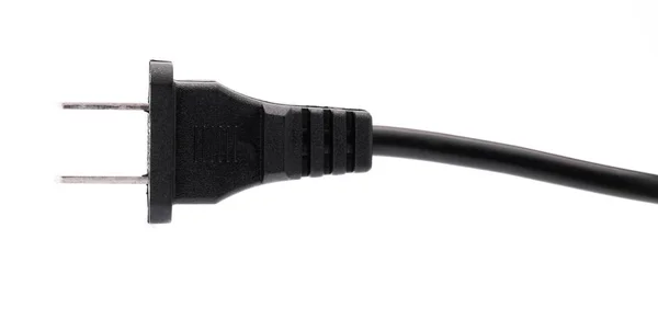 Black Power Cable Plug Isolated White Background — Stock Photo, Image