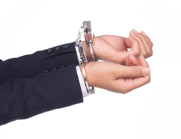 Hand Businessman Shackle Isolated White Background — Stock Photo, Image