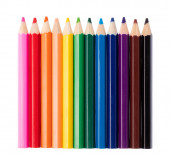 Tužky barev izolované na bílém pozadí.