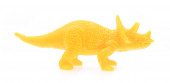 Triceratopok műanyagból. dinoszaurusz játék elszigetelt fehér háttér