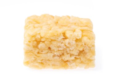 Beyaz bir arka plan üzerinde izole kahvaltılık pirinç