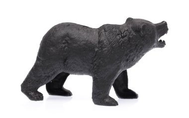 Beyaz arka planda izole edilmiş plastik oyuncak ayı.