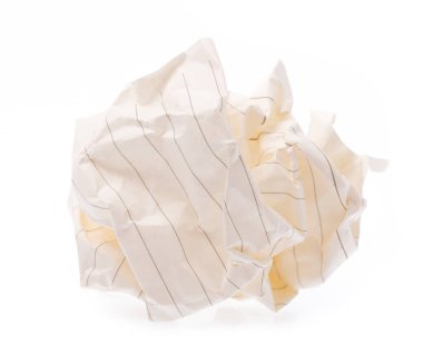 Kağıt çöpü beyaz arkaplanda izole edildi