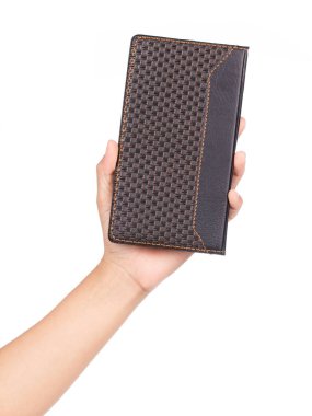 El ele tutuşma defteri beyaz arkaplanda izole edildi