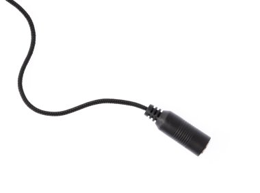 Beyaz arkaplanda izole edilmiş mikrofon için ses Mini Jack Kablosu