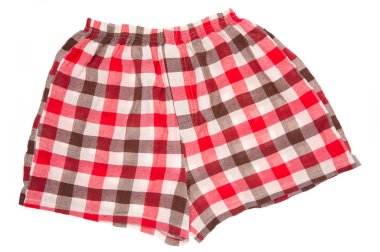 Beyaz arka plan üzerinde izole boxer şort (iç çamaşırı).