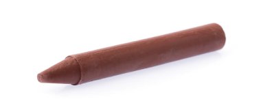 Beyaz arka plan üzerinde izole kahverengi pastel boya balmumu kalem