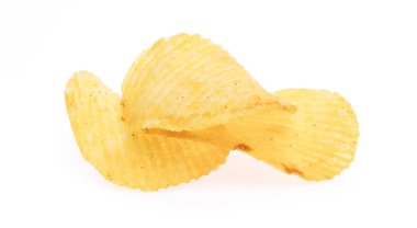Patates cipsi beyaz arkaplanda izole