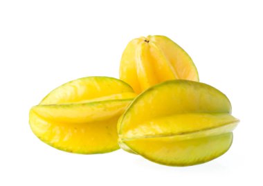 fresh carambola isolated on white background