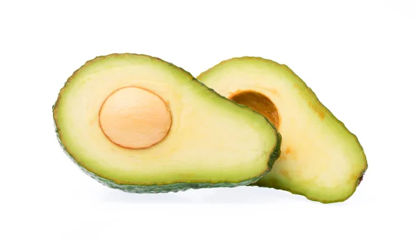 Schnitt Der Avocado Isoliert Auf Weißem Hintergrund — Stockfoto
