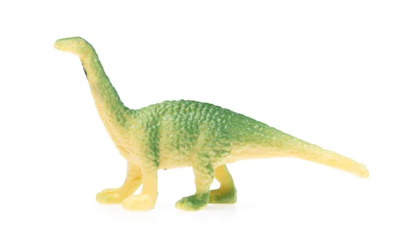 Апатозавр Сделан Пластика Игрушка Динозавра Белом Фоне — стоковое фото