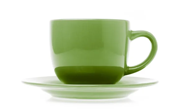 Зеленый Пустой Кофе Чашку Изолированы Белом Фоне — стоковое фото