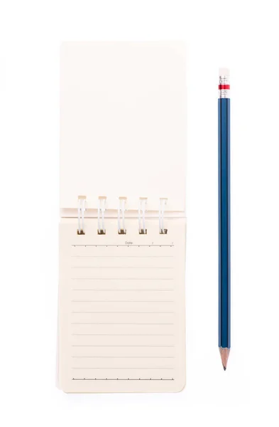 Zeszyty Ołówkiem Białym Tle — Zdjęcie stockowe
