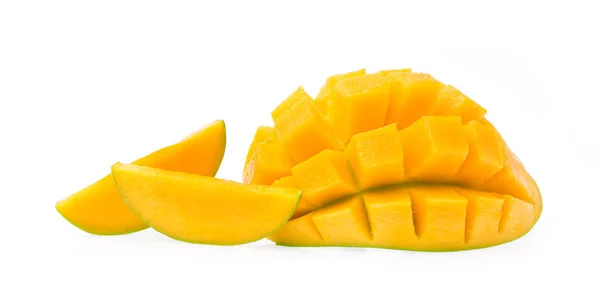 Fetta Mango Isolato Sfondo Bianco — Foto Stock