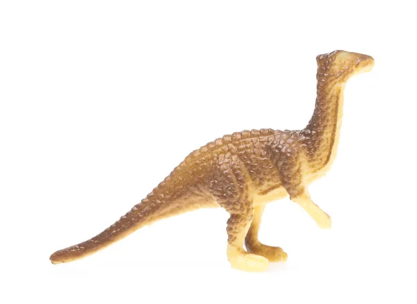 Parasaurolophus Hecho Plástico Dinosaurio Juguete Aislado Sobre Fondo Blanco — Foto de Stock