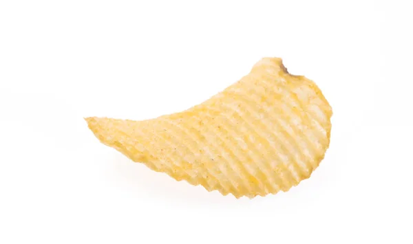 Aardappel Chips Geïsoleerd Witte Achtergrond — Stockfoto