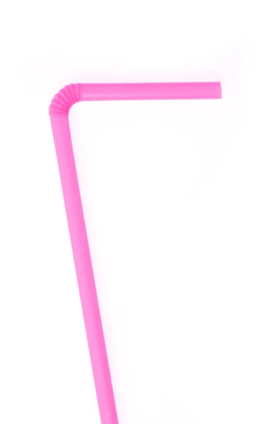 Pink Drinking Straw Isolated White Background — Stock Photo, Image
