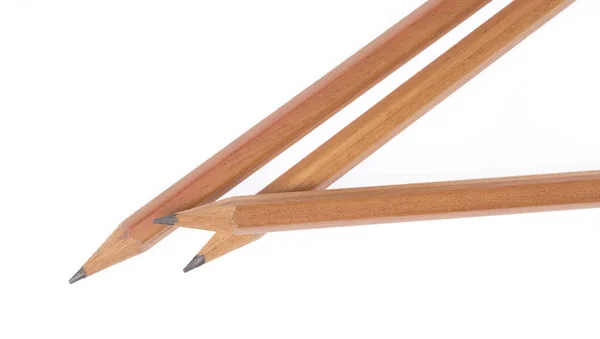 Drewno Ołówka Izolowane Białym Tle — Zdjęcie stockowe