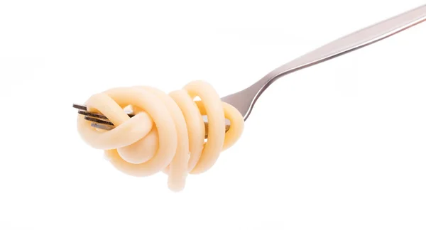 Espaguetis Sobre Tenedor Aislado Sobre Fondo Blanco —  Fotos de Stock