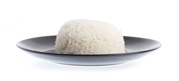 Plato Arroz Aislado Sobre Fondo Blanco — Foto de Stock