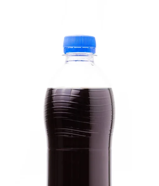 Bouteille Plastique Cola Est Une Boisson Gazeuse Isolée Sur Fond — Photo