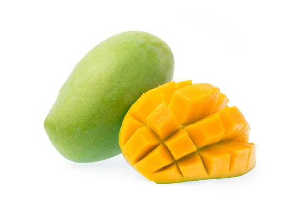 Slice Mango Isolated White Background — 스톡 사진