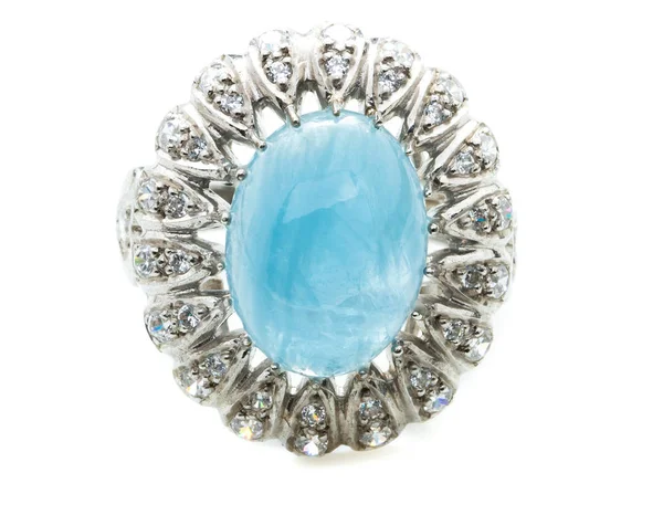 Sapphire Ring White Background — Stock Photo, Image