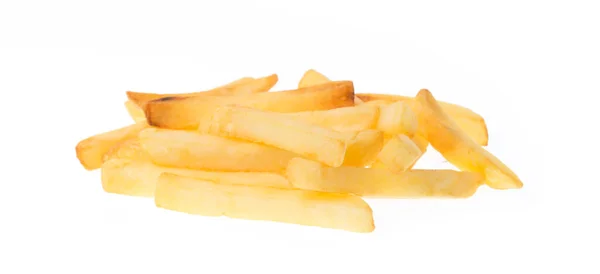 Ein Haufen Appetitanregender Pommes Frites Isoliert Auf Weißem Hintergrund — Stockfoto