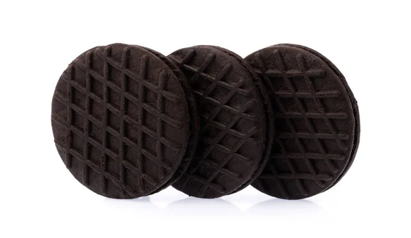 Oreo Cookies Med Grädde Mjölk Isolerad Vit Bakgrund — Stockfoto