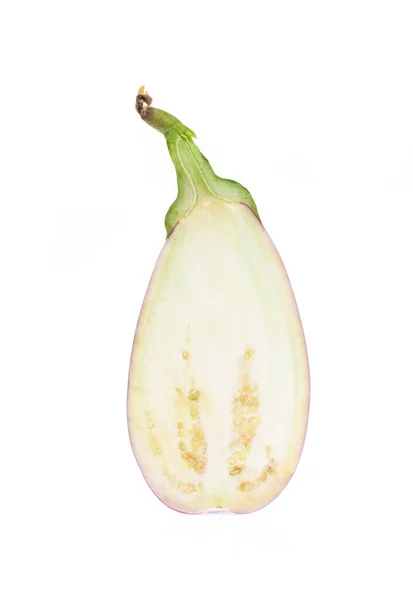 Cut Eggplant Isolated White Background — Stock Photo, Image